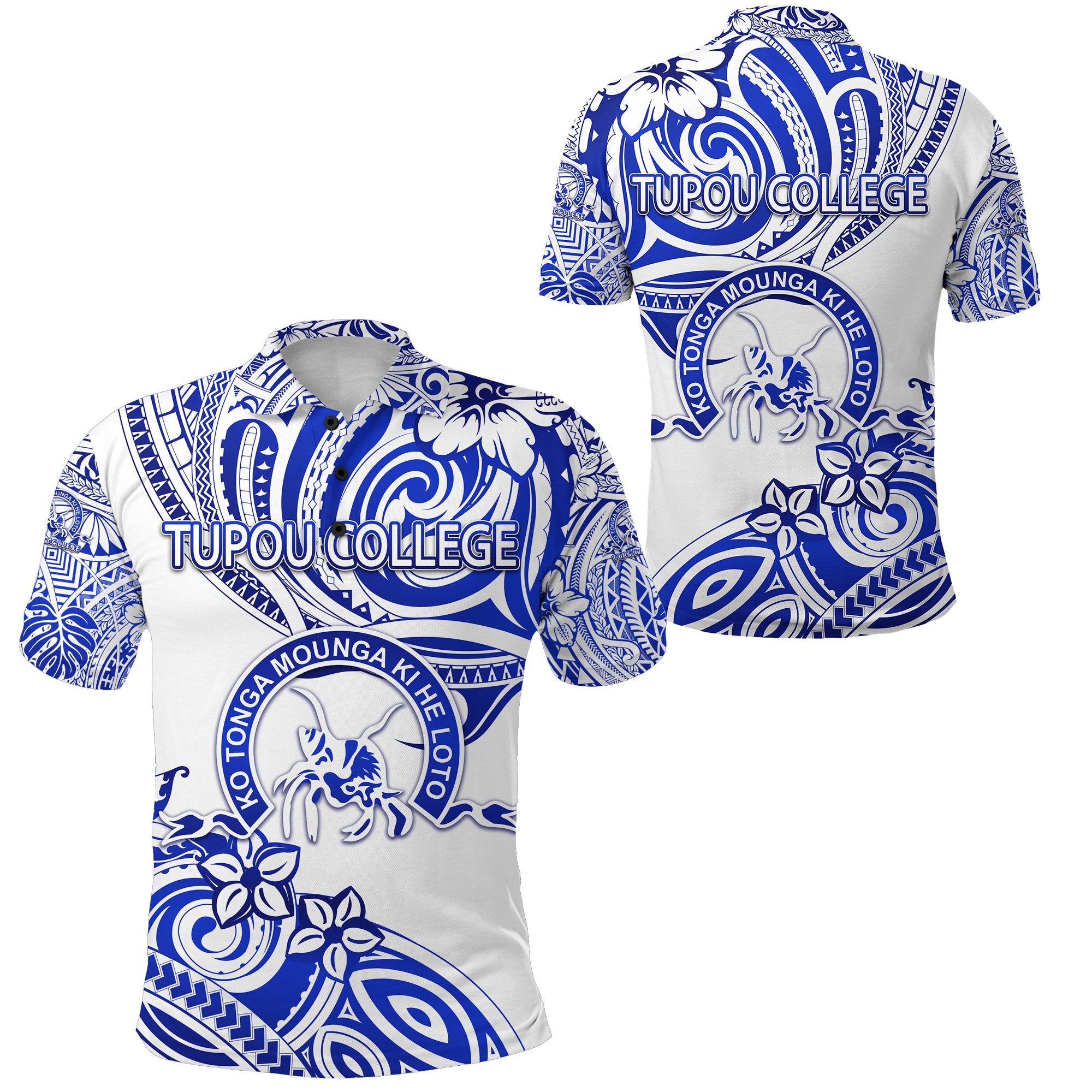 Kolisi Ko Tupou College Tonga Polo Shirt Unique Vibes White Unisex Blue - Polynesian Pride