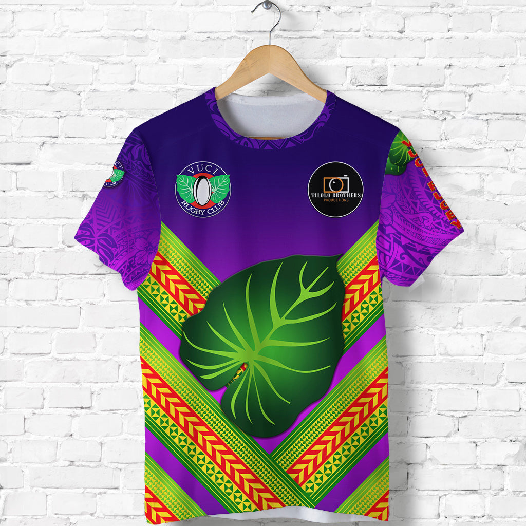 Custom Fiji Vuci Rugby Club T Shirt Creative Style Purple, Custom Text and Number LT8 - Polynesian Pride