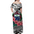 Samoa Off Shoulder Long Dress Hibiscus and Turtles Gray LT13 - Polynesian Pride