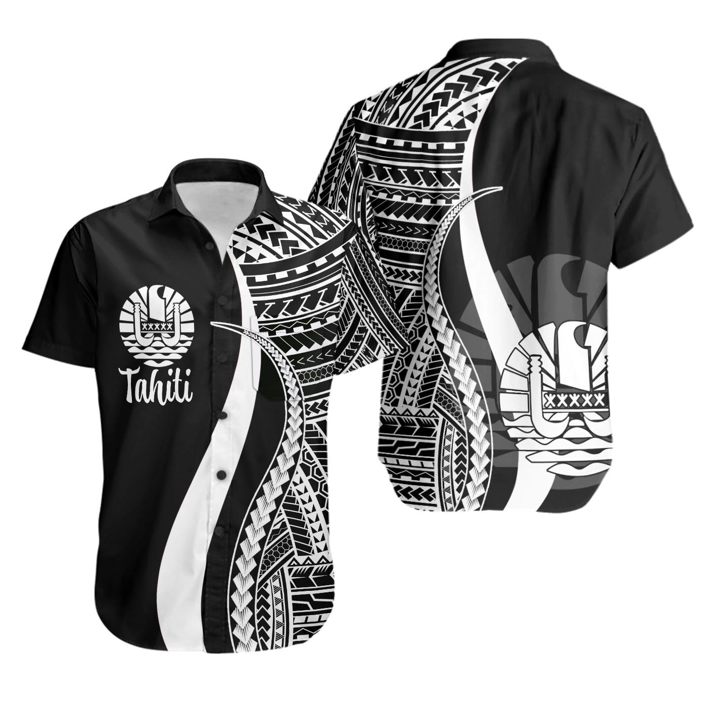 Tahiti Short Sleeve Shirts - White Polynesian Tentacle Tribal Pattern Unisex White - Polynesian Pride