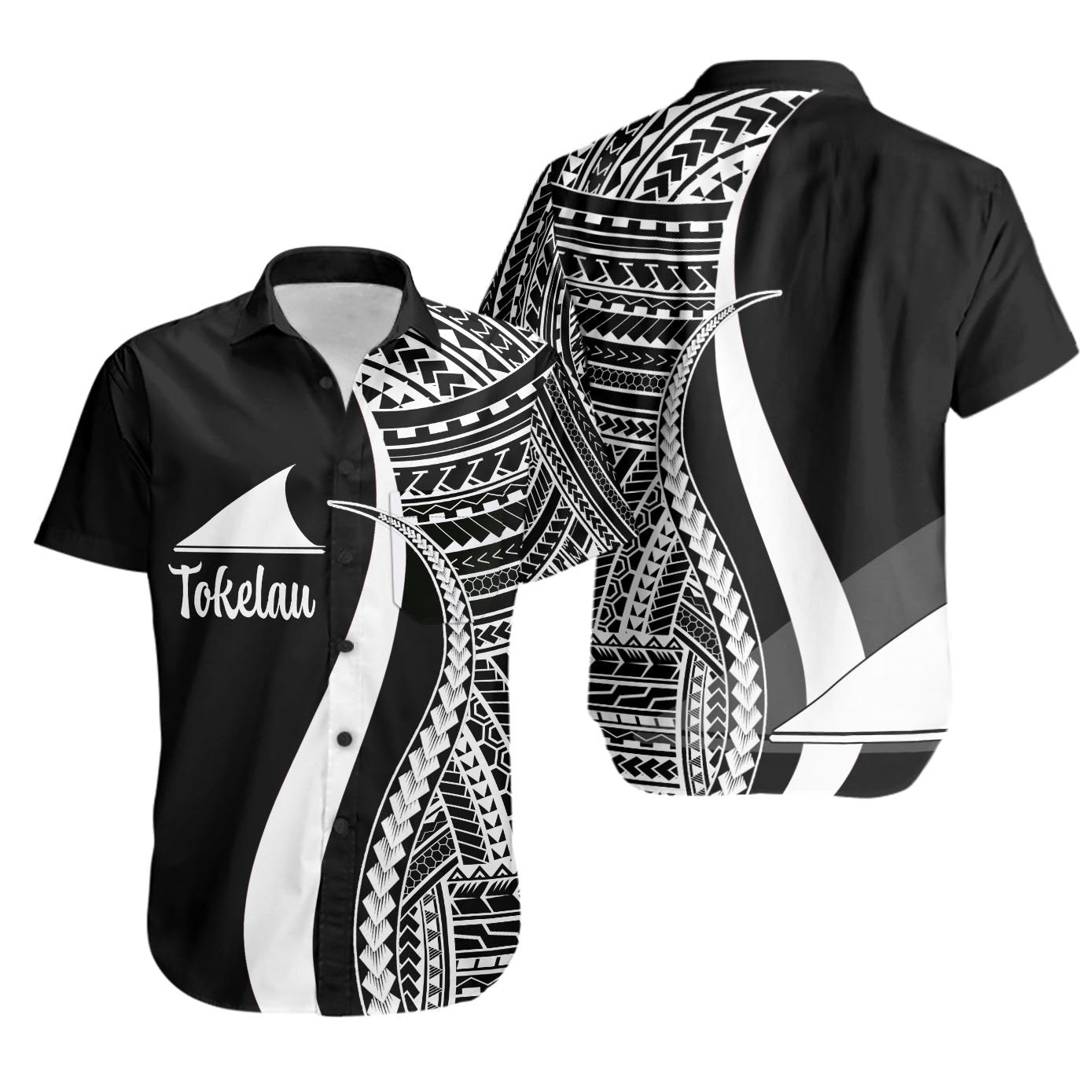 Tokelau Short Sleeve Shirts - White Polynesian Tentacle Tribal Pattern Unisex White - Polynesian Pride