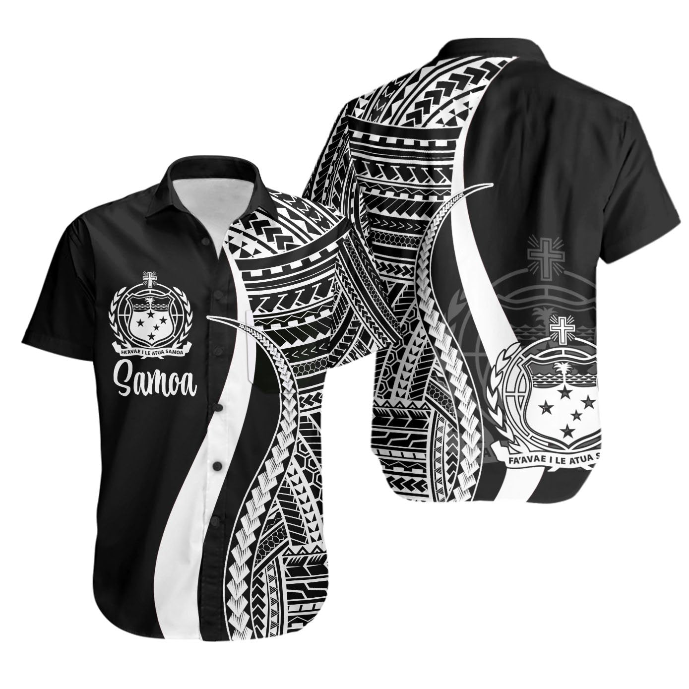 Samoa Short Sleeve Shirts - White Polynesian Tentacle Tribal Pattern Unisex White - Polynesian Pride