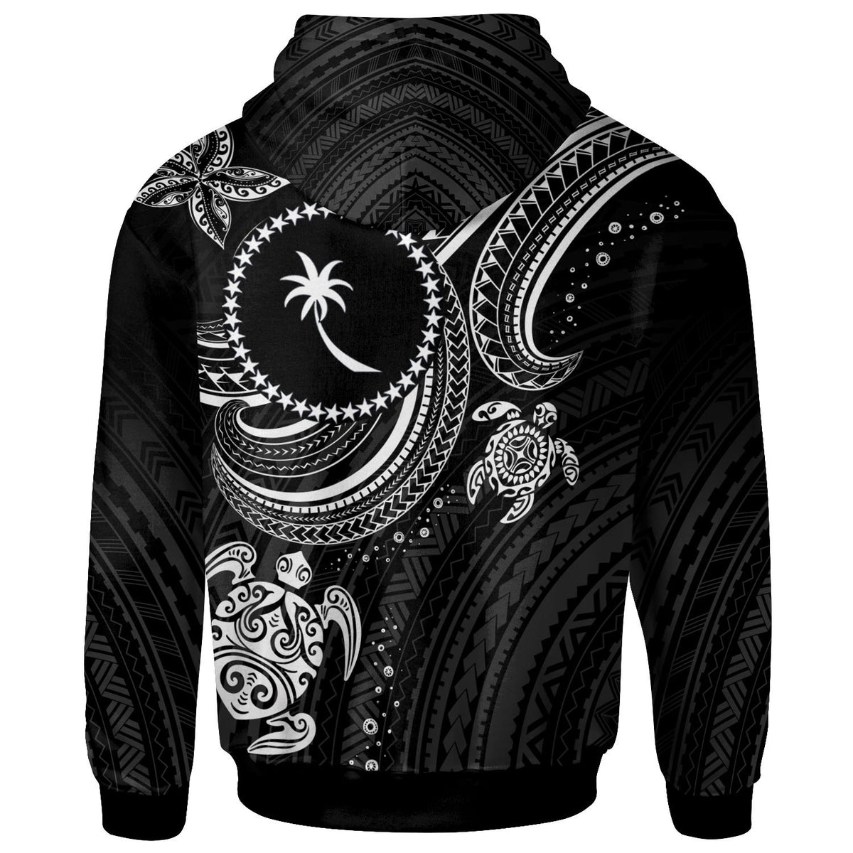 Chuuk Custom Hoodie White Turtle - Polynesian Pride