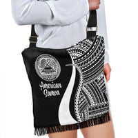 American Samoa Boho Handbag - White Polynesian Tentacle Tribal Pattern - Polynesian Pride