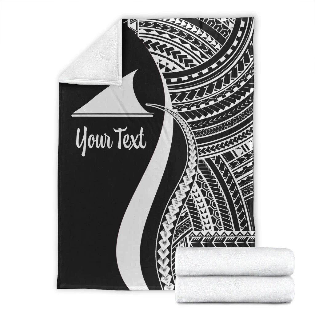 Tokelau Custom Personalised Premium Blanket - White Polynesian Tentacle Tribal Pattern - Polynesian Pride