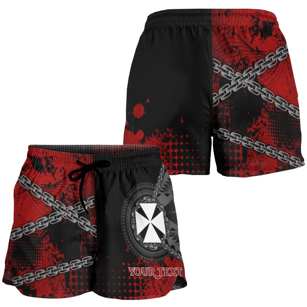 Wallis and Futuna Polynesian Personalised Women's Shorts - Polynesian Chain Style - Polynesian Pride
