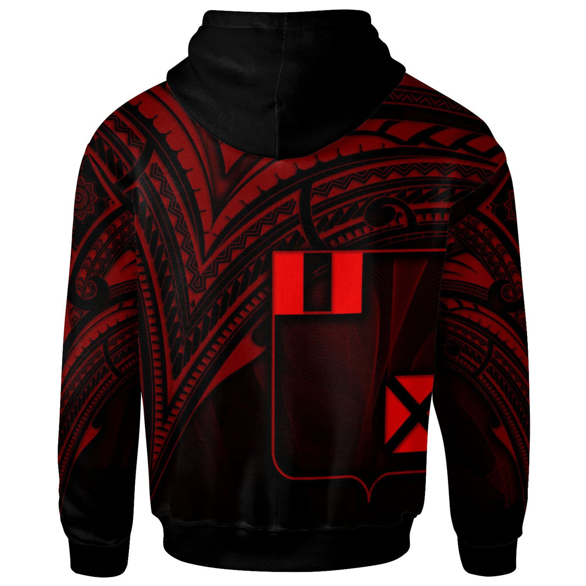 Wallis and Futuna Zip Hoodie Red Color Cross Style - Polynesian Pride