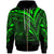 Wallis and Futuna Zip Hoodie Green Color Cross Style Unisex Black - Polynesian Pride