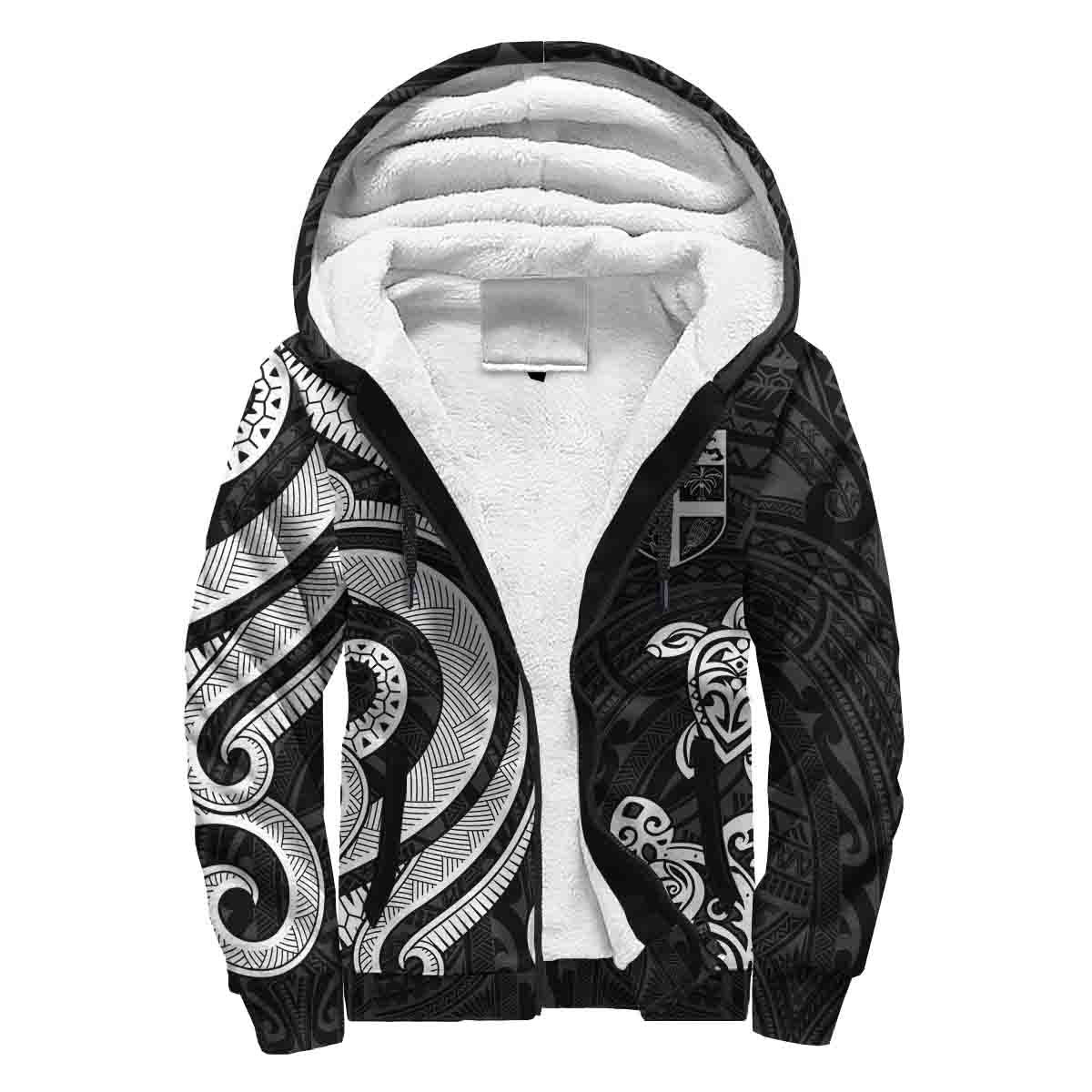 Fiji Sherpa Hoodie - White Tentacle Turtle White - Polynesian Pride