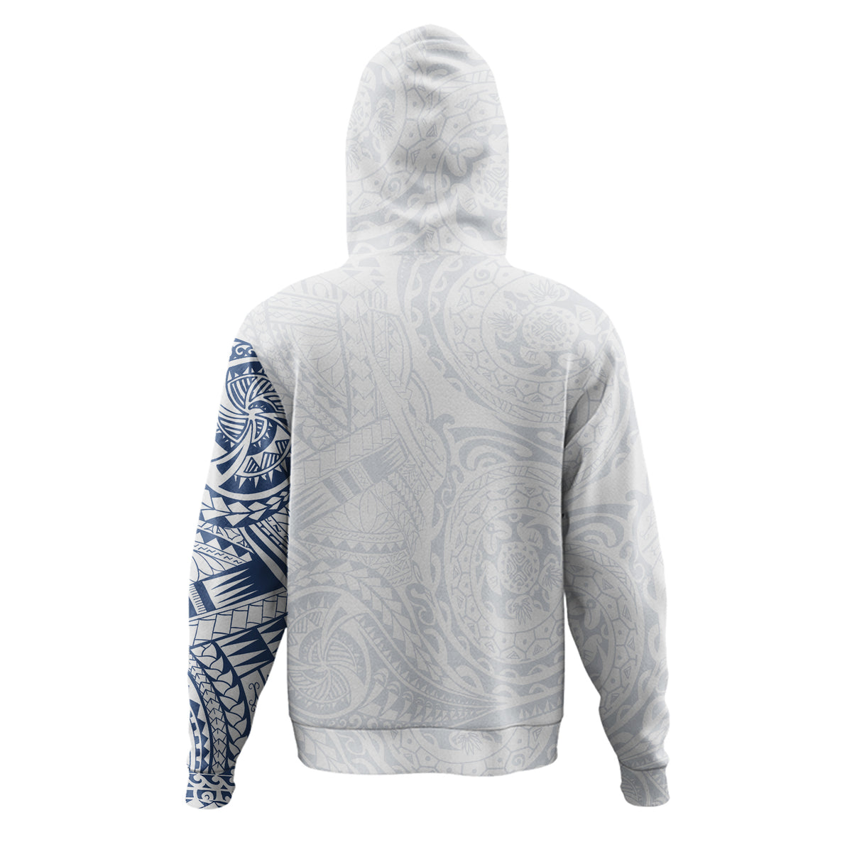 Polynesian Tattoo Style Hoodie White Zip Hoodie White - Polynesian Pride