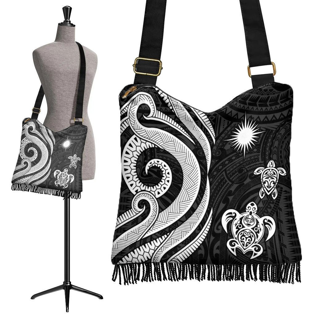Marshall Islands Boho Handbag - White Tentacle Turtle - Polynesian Pride