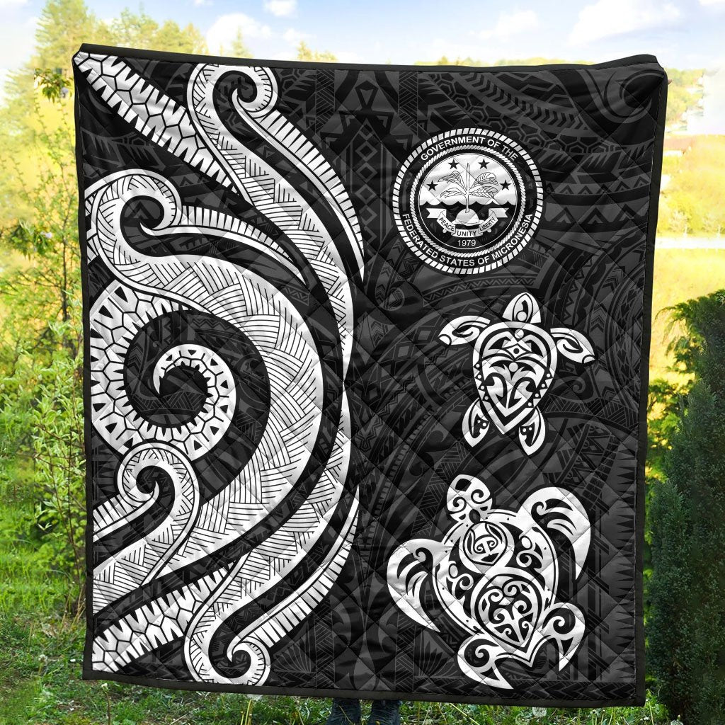 Federated States of Micronesia Premium Quilt - White Tentacle Turtle - Polynesian Pride