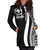 Hawaii Women's Hoodie Dress - White Polynesian Tentacle Tribal Pattern - Polynesian Pride