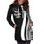 Marshall Islands Women's Hoodie Dress - White Polynesian Tentacle Tribal Pattern Crest - Polynesian Pride