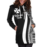Wallis and Futuna Women's Hoodie Dress - White Polynesian Tentacle Tribal Pattern - Polynesian Pride