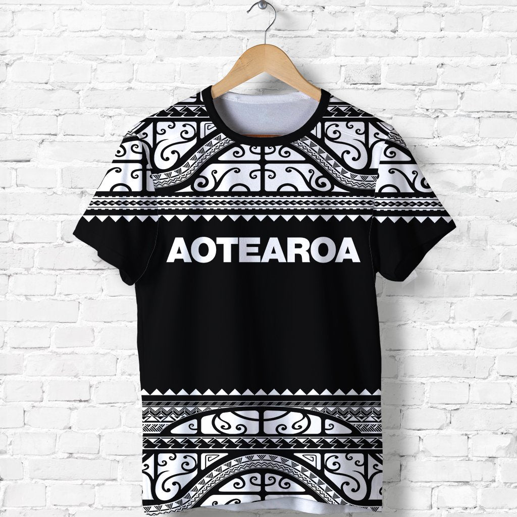 New Zealand Maori Shirt, Aotearoa Silver Fern T Shirt White Unisex Black - Polynesian Pride