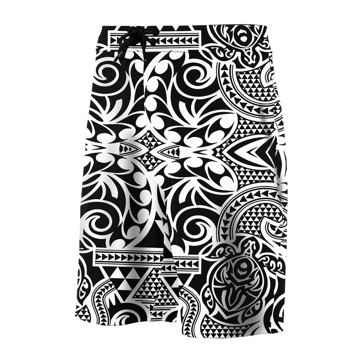 Hawaii Polynesian Tribal Turtle Board Shorts White - Polynesian Pride