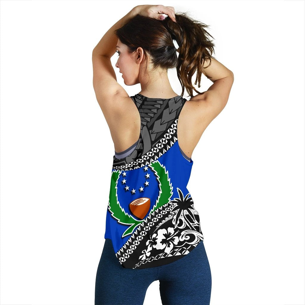 Pohnpei Women Racerback Tank Fall In The Wave K9 - Polynesian Pride