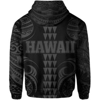 Kanaka Map Polynesian Kakau Hoodie (Zip up) Gray - Polynesian Pride