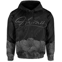 Polynesian Hibiscus Seal of Hawaii Hoodie Gray - Polynesian Pride