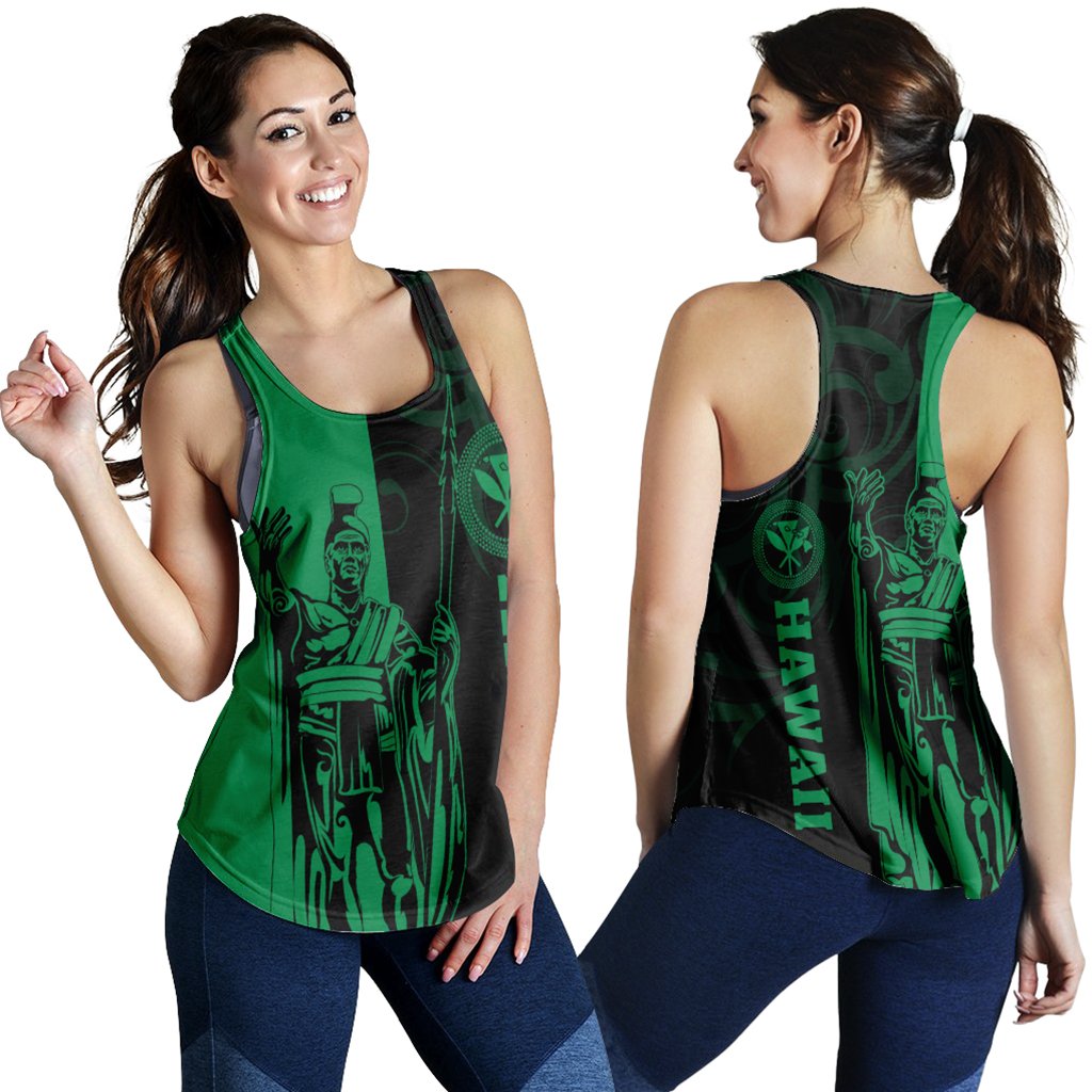 Hawaii King Polynesian Women's Racerback Tank - Lawla Style Green - AH Green - Polynesian Pride