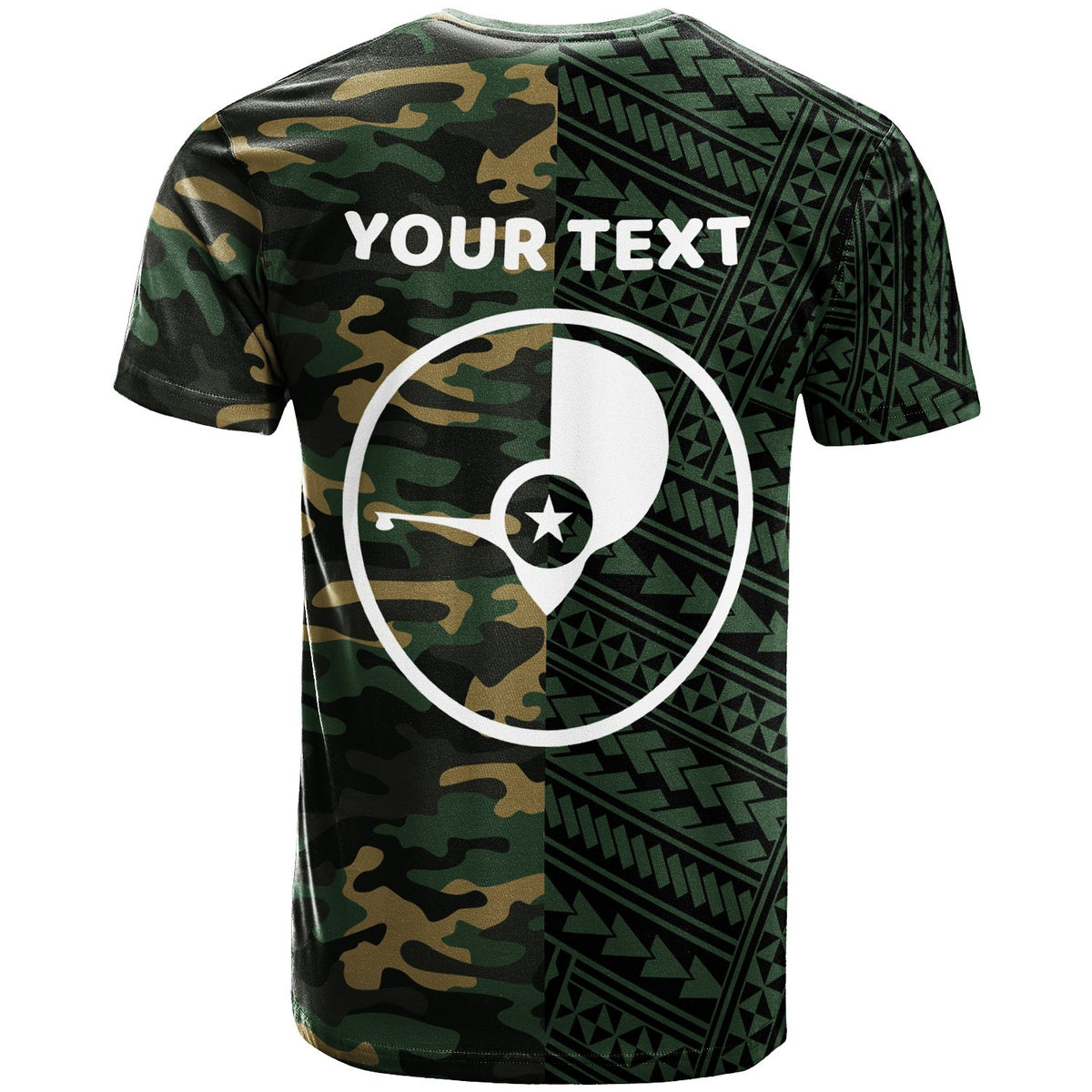 Yap Custom T Shirt Shark Cartoon In Camo Syle - Polynesian Pride