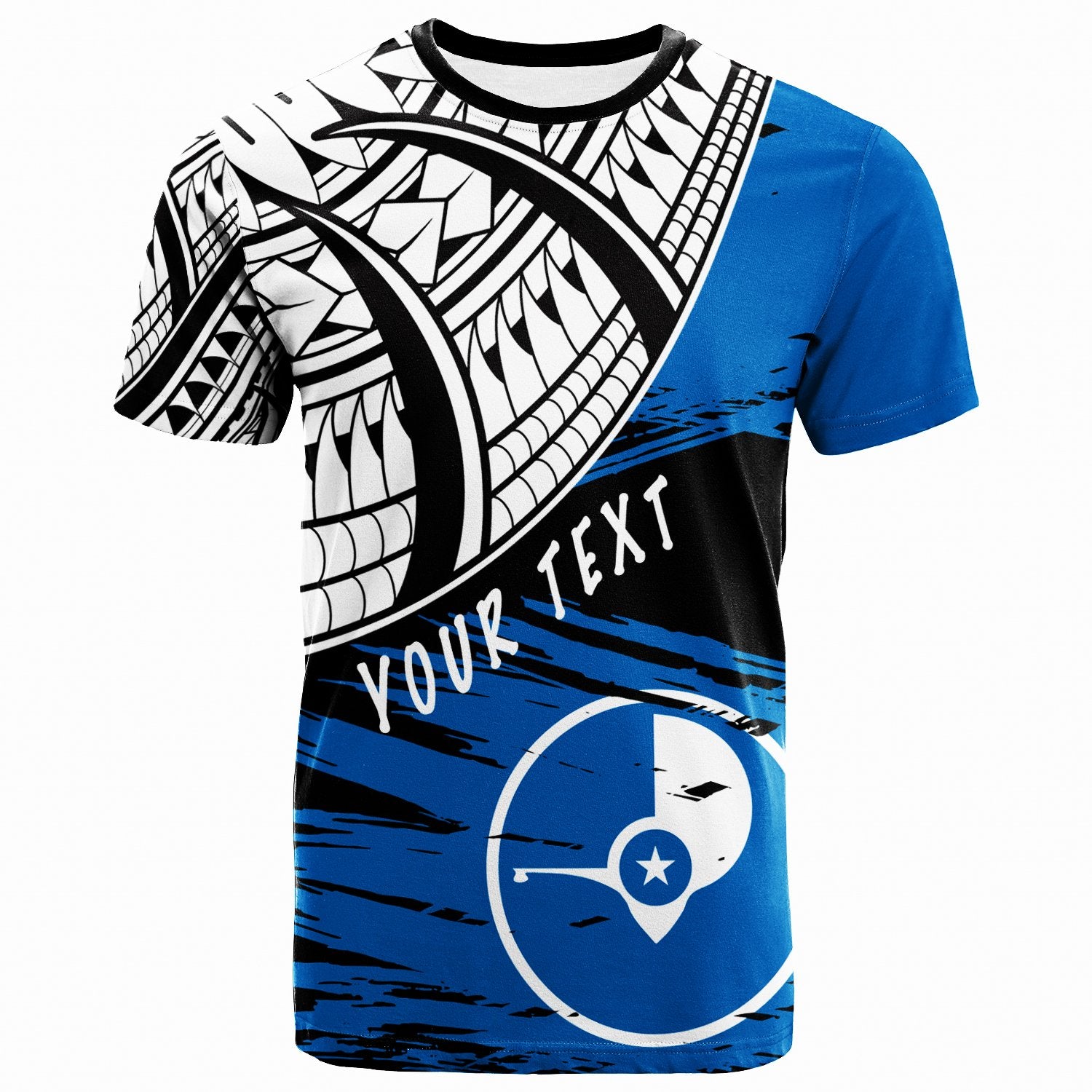 Yap Custom T Shirt Yap Flag Style With Claw Pattern Unisex Blue - Polynesian Pride