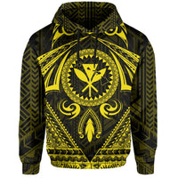Polynesian Kakau Kanaka Turtle Map Hawaii Hoodie Circle Style Yellow - Polynesian Pride
