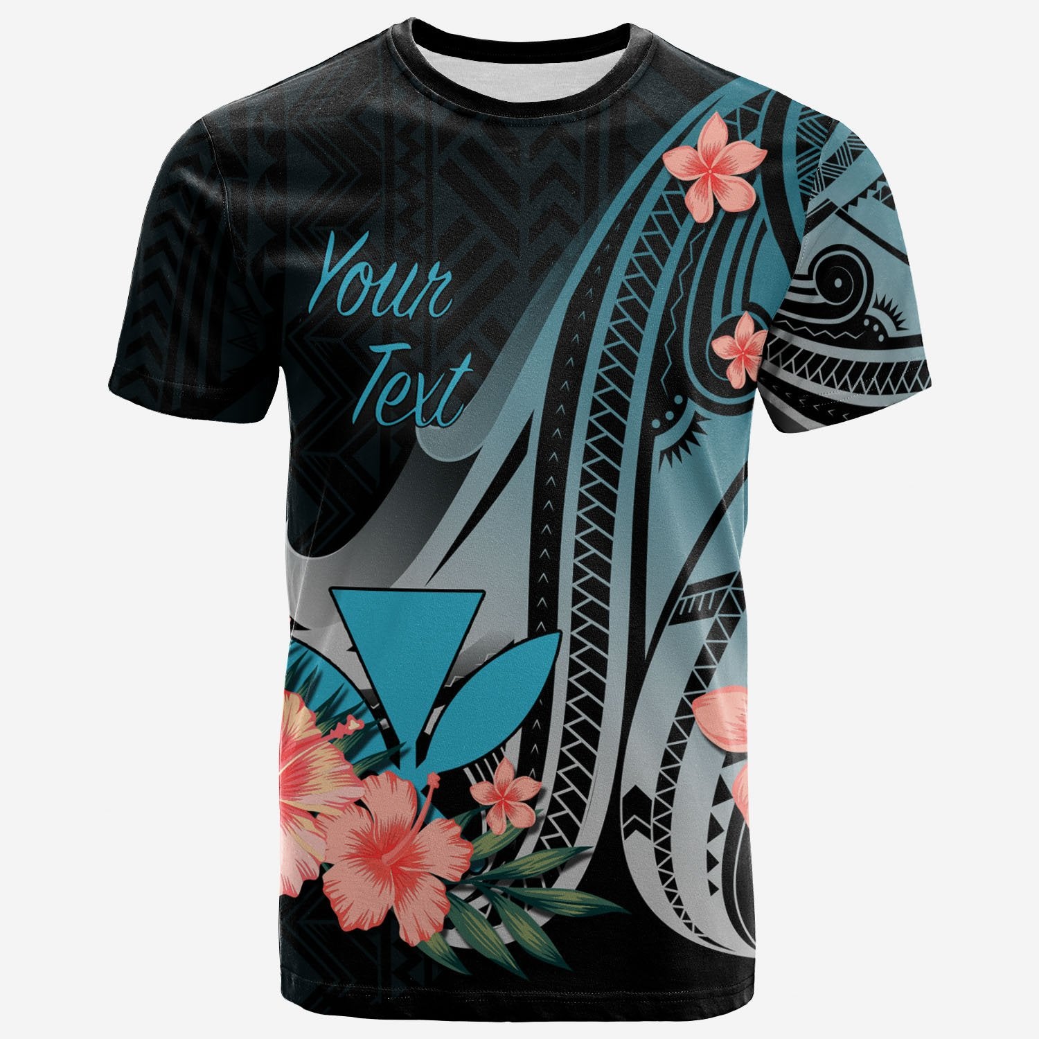 Kanaka Maoli Custom T Shirt Turquoise Polynesian Hibiscus Pattern Style Unisex Art - Polynesian Pride