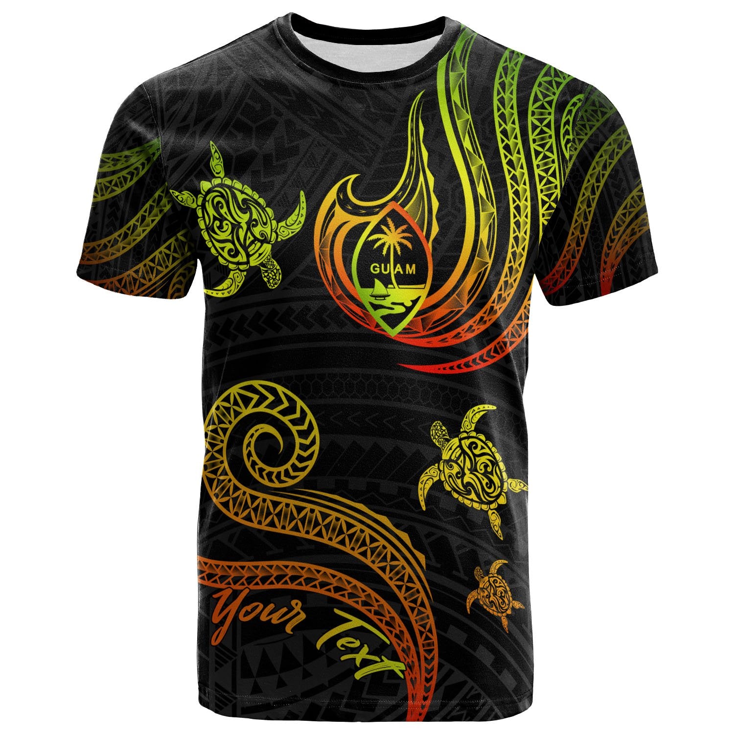 Guam Custom T Shirt Polynesian Turtle With Pattern Reggae Unisex Art - Polynesian Pride