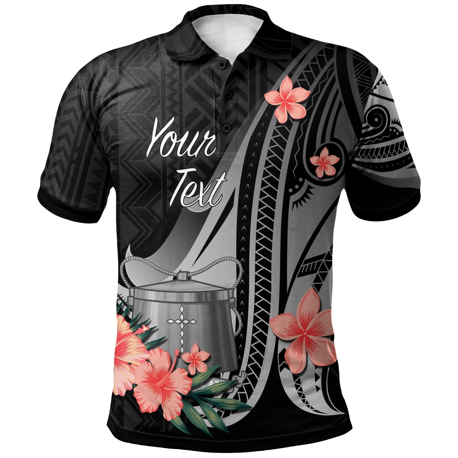 Tokelau Custom Polo Shirt Polynesian Hibiscus Pattern Style Unisex Black - Polynesian Pride