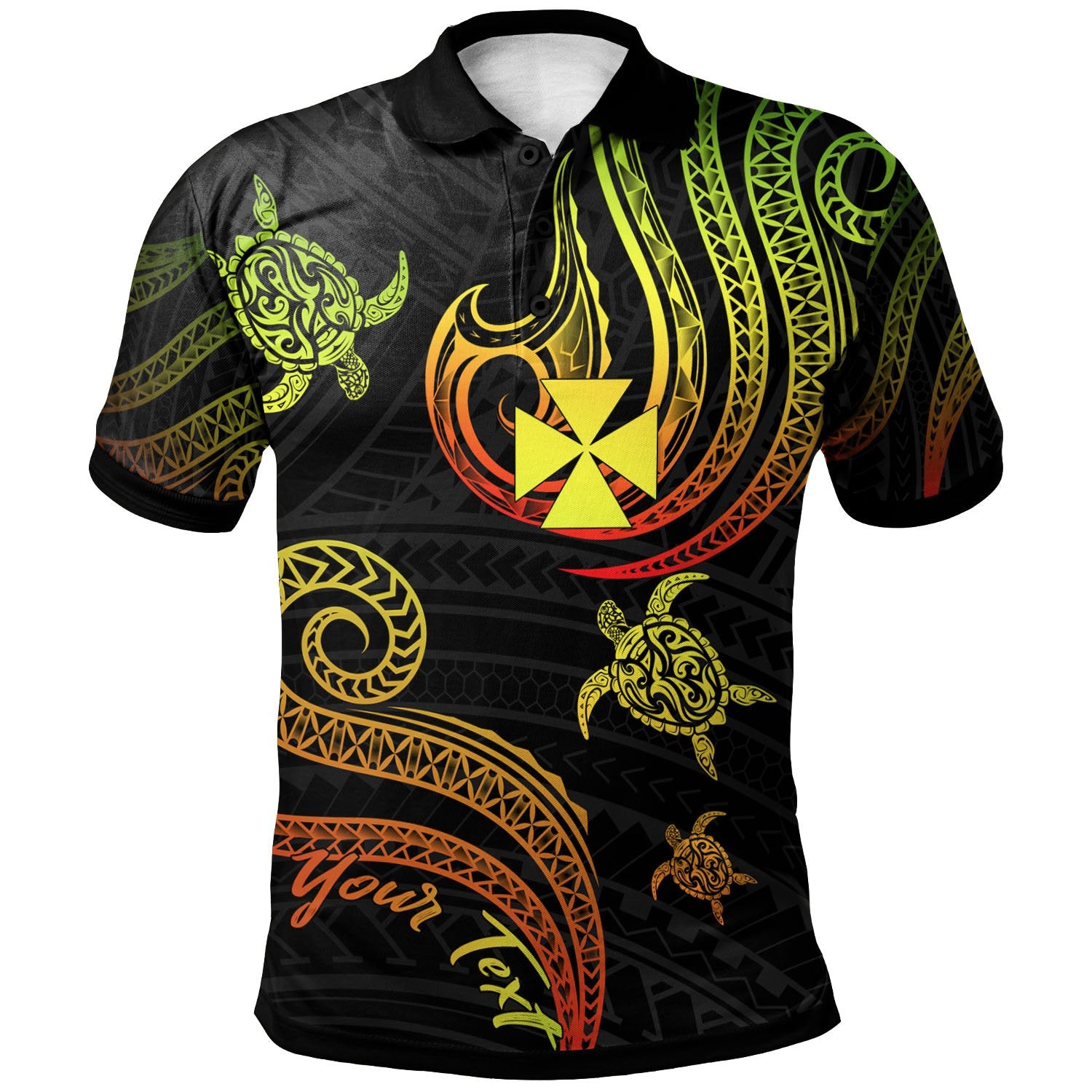 Wallis and Futuna Custom Polo Shirt Polynesian Turtle With Pattern Reggae Unisex Reggae - Polynesian Pride