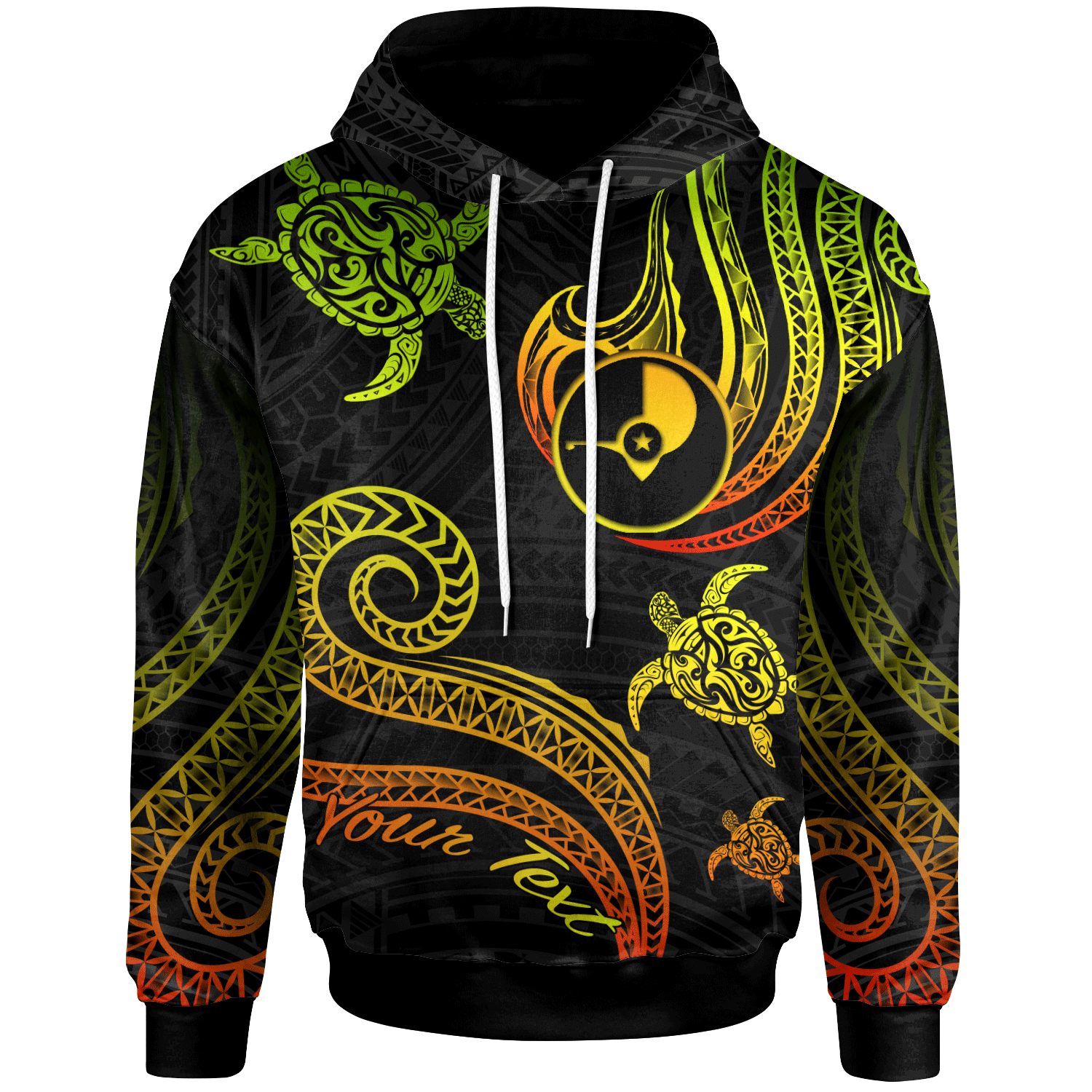 Yap Custom Hoodie Polynesian Turtle With Pattern Reggae Unisex Reggae - Polynesian Pride