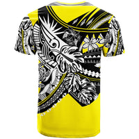 Wallis and Futuna T Shirt Tribal Jungle Yellow Pattern - Polynesian Pride