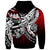 Fiji Zip Hoodie Tribal Jungle Pattern Red Color - Polynesian Pride