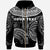 Niue Custom Zip Hoodie Serrated Pattern White Color - Polynesian Pride