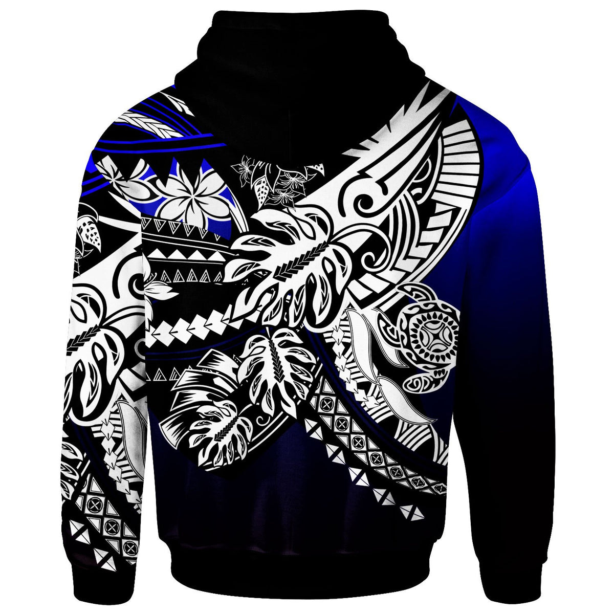 Federated States of Micronesia Hoodie Tribal Jungle Pattern Blue Color - Polynesian Pride