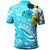 Northern Mariana Islands Polo Shirt Polynesian Pattern Aquamarine Stone Color - Polynesian Pride