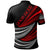 Papua Custom Polo Shirt Wave Pattern Alternating Red Color - Polynesian Pride