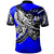 Niue Polo Shirt Tribal Jungle Blue Pattern - Polynesian Pride