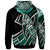 Chuuk Zip Hoodie Tribal Flower Special Pattern Green Color - Polynesian Pride