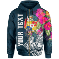 Tonga Custom Zip up Hoodie Summer Vibes Unisex Blue - Polynesian Pride