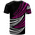 Tahiti Custom T Shirt Wave Pattern Alternating Purple Color - Polynesian Pride