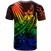 Tonga T Shirt The Flow of The Ocean Rainbow Color - Polynesian Pride