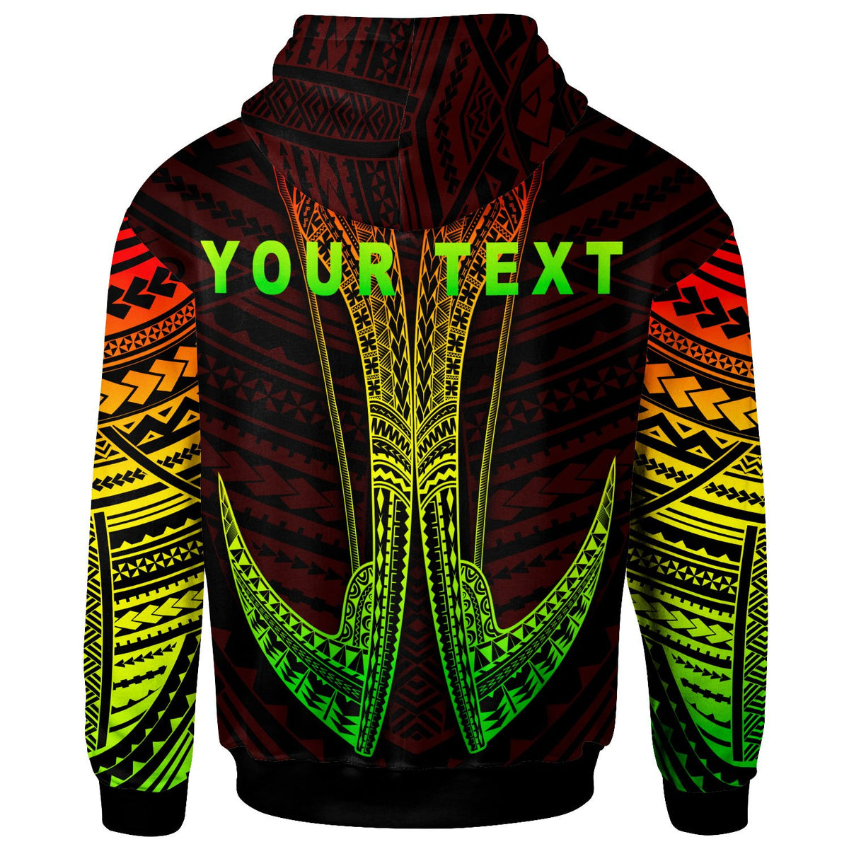 Nauru Custom Zip Hoodie Fish Hook - Polynesian Pride