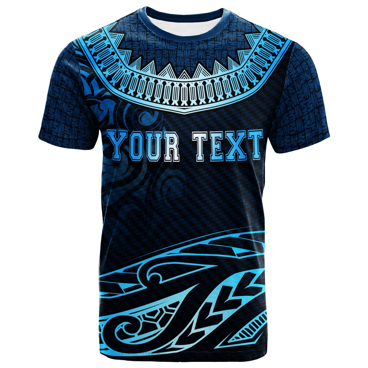 Tonga Custom T Shirt Serrated Pattern Blue Color - Polynesian Pride