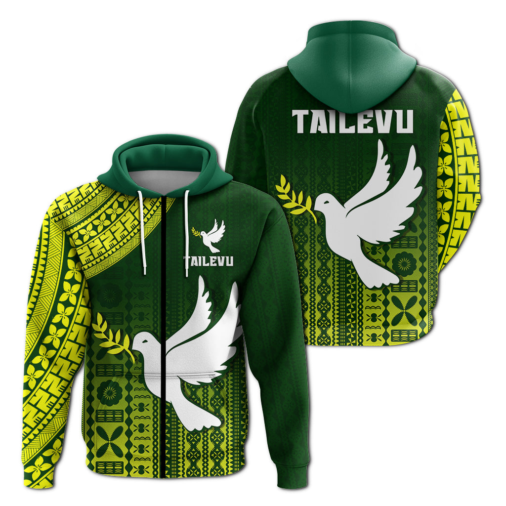 Tailevu Rugby Fiji Zip Hoodie Go Green LT4 Unisex Green - Polynesian Pride