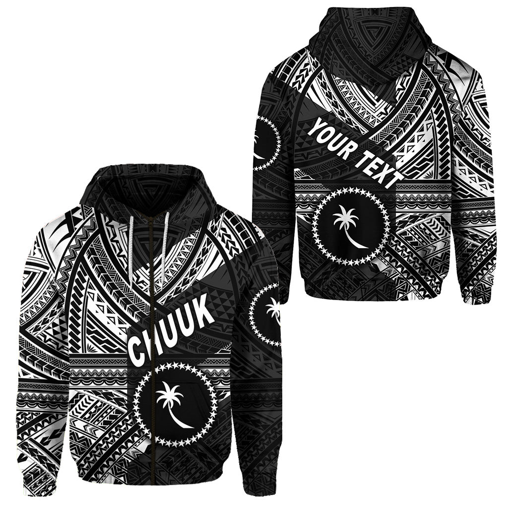 Custom FSM Chuuk Zip Hoodie Original Style Black LT8 Unisex Black - Polynesian Pride