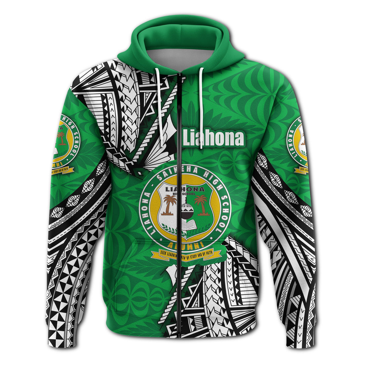 Custom Liahona Tonga Zip Hoodie Polynesian Style - Polynesian Pride