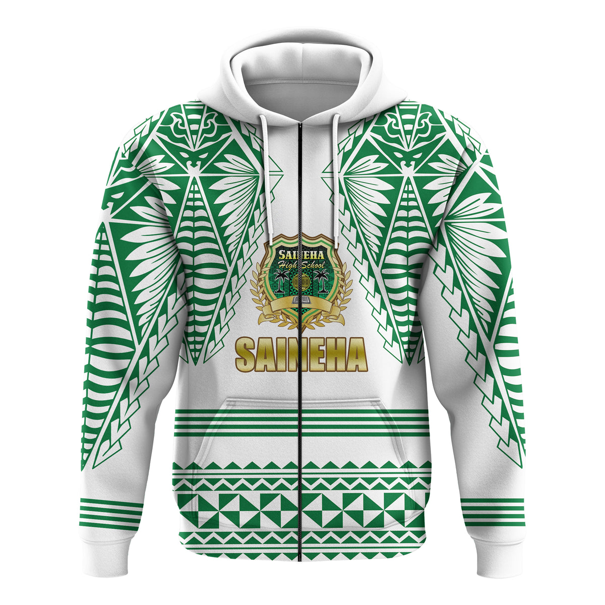 Custom Saineha Tonga Zip Hoodie Tattoo Style Special Class of LT16 - Polynesian Pride